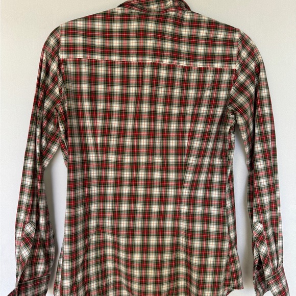 JCrew Plaid Tartan Button Down Dress Shirt with Pleats Size XS - Picture 5 of 5